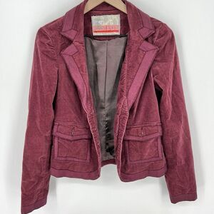 Free People Purple Blazer Size 6 MISSING BUTTONS